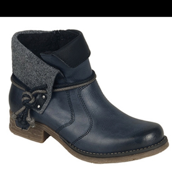 rieker navy ankle boots